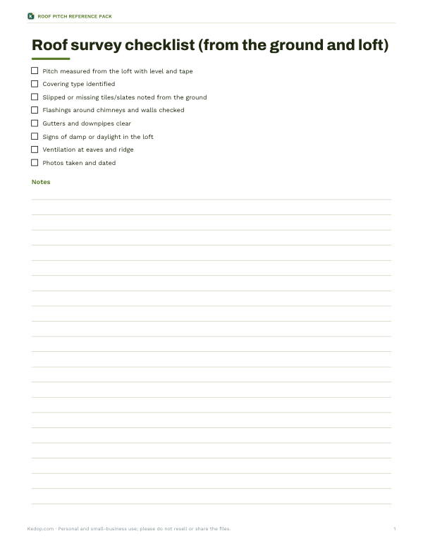 Preview of Printable Roof Survey Checklist